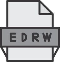 edrw fil formatera ikon vektor