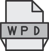 wpd fil formatera ikon vektor