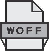 woff fil formatera ikon vektor