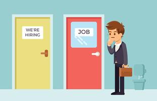 Arbetssökande söker ett jobb vektor