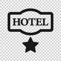 Hotel 1 Sternzeichen Symbol im flachen Stil. Inn-Vektor-Illustration auf weißem Hintergrund isoliert. Geschäftskonzept für Hostelzimmerinformationen. vektor