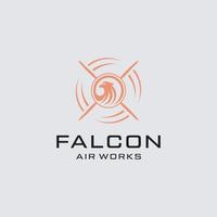 Falcon Air Works-Logo-Vorlage vektor