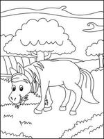 Ausmalbilder Pferd für Kinder - Malbuch vektor