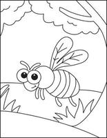 Süße Insekten Malvorlagen für Kinder vektor