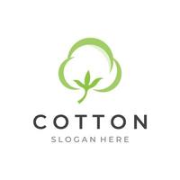 Logo-Design natürliche organische weiche Baumwollblumenpflanze für Geschäft, Textil, Kleidung und Schönheit. vektor
