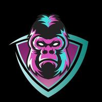 gorilla esport design, vektor design och logotyp design, lämplig för esport, sport, och något relatera med detta logotyp