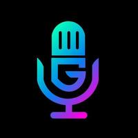 Podcast-Logo-Design. Vektordesign und Firmenlogo, passend für Ihr Unternehmen vektor