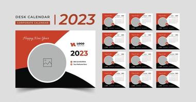 blå 2023 ny år kalender mall, skrivbord kalender, mall vektor, tabell kalender 2023 vektor