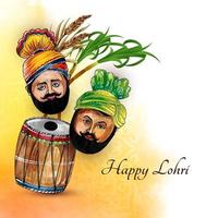 schönes glückliches lohri indisches traditionelles festivalhintergrunddesign vektor
