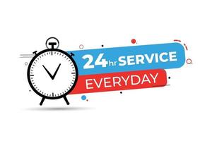 vektor 24 timmar service varje dag design vektor