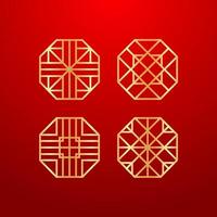 chinesischer ornamentvektorsatz, orientalisches musterschablonengestaltungselement, chinesisches neujahr vektor