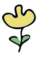 enkel blomma ClipArt. hand dragen blommig klotter. för skriva ut, webb, design, dekor, logotyp vektor