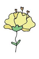 enkel blomma ClipArt. hand dragen blommig klotter. för skriva ut, webb, design, dekor, logotyp vektor