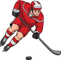 is hockey tecknad serie färgad ClipArt illustration vektor