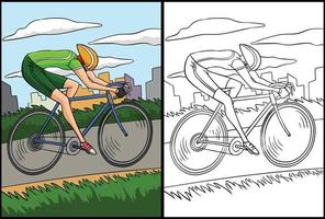 väg cykel tävlings färg sida illustration vektor
