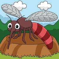 mygga djur- färgad tecknad serie illustration vektor