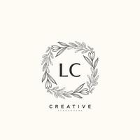 lc Beauty Vector Initial Logo Art, Handschrift Logo der Erstunterschrift, Hochzeit, Mode, Schmuck, Boutique, Blumen und Pflanzen mit kreativer Vorlage für jedes Unternehmen oder Geschäft.