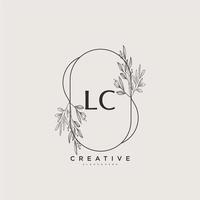 lc Beauty Vector Initial Logo Art, Handschrift Logo der Erstunterschrift, Hochzeit, Mode, Schmuck, Boutique, Blumen und Pflanzen mit kreativer Vorlage für jedes Unternehmen oder Geschäft.