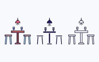 restaurang tabell illustration vektor ikon