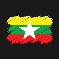 myanmar flagga borsta vektor