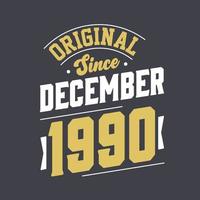 classic seit dezember 1990. geboren im dezember 1990 retro vintage geburtstag vektor