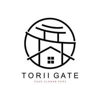 torii-tor-logo, japanisches gebäudedesign, china-ikonenvektor, illustrationsschablonenikone vektor