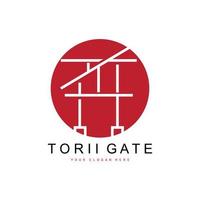 torii-tor-logo, japanisches gebäudedesign, china-ikonenvektor, illustrationsschablonenikone vektor