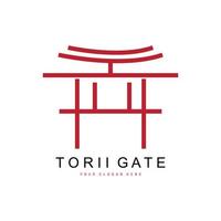 torii-tor-logo, japanisches gebäudedesign, china-ikonenvektor, illustrationsschablonenikone vektor