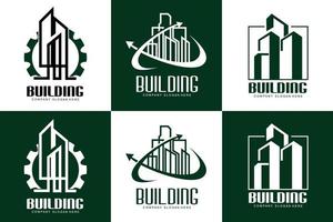 home design logo, gebäudelogo, immobilien- und bauunternehmensikone vektor
