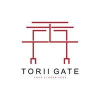 torii-tor-logo, japanisches gebäudedesign, china-ikonenvektor, illustrationsschablonenikone vektor