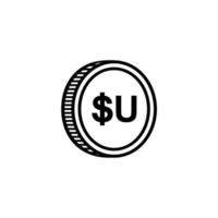 uruguay valuta symbol, peso uruguayo ikon, uyu tecken. vektor illustration