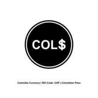 colombia valuta symbol, colombianska peso ikon, polis tecken. vektor illustration