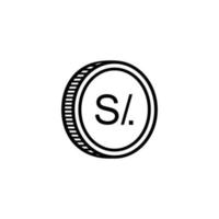 peru valuta symbol, peruvian sol ikon, penna tecken. vektor illustration