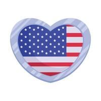 USA-Flagge im Herzen vektor