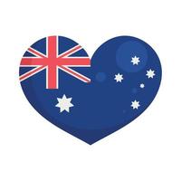 australier flagga i hjärta vektor