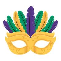 gul mardi gras mask vektor