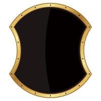schwarzes Schild mit goldenem Rahmen vektor