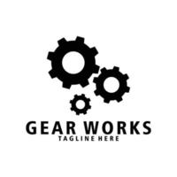 Gear Works-Logo-Icon-Vektor isoliert vektor