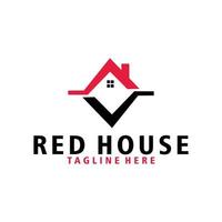 röd hus logotyp ikon vektor isolerat