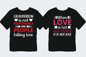 Valentinstag-Typografie-T-Shirt-Designpaket vektor