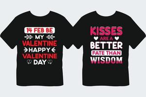 Valentinstag-Typografie-T-Shirt-Designpaket vektor