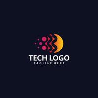 tech logotyp ikon vektor isolerade