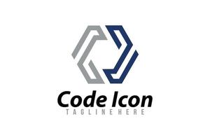 Code-Logo-Symbolvektor isoliert vektor