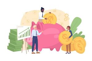 flache konzeptvektorillustration des geschäftsinvestitionsbudgets. bearbeitbare 2d-zeichentrickfiguren auf weiß für webdesign. finanzmanagement kreative idee für website, mobil, präsentation vektor