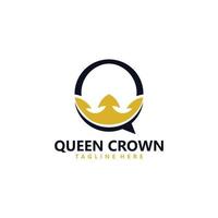 drottning krona logotyp ikon vektor isolerat