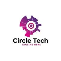 cirkel tech logotyp ikon vektor isolerat