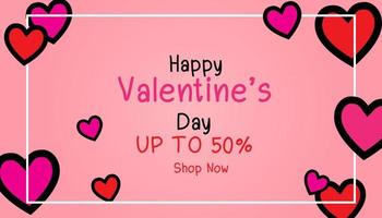 2d papper form kärlek vykort design för valentine med rosa bakgrund vektor