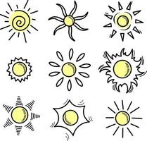 uppsättning av annorlunda Sol ikoner vektor
