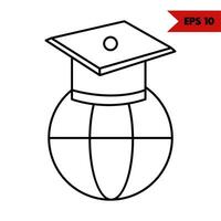 Illustration des Graduierungs-Glyphen-Symbols vektor