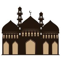 Silhouettenfassade der muslimischen Moschee vektor